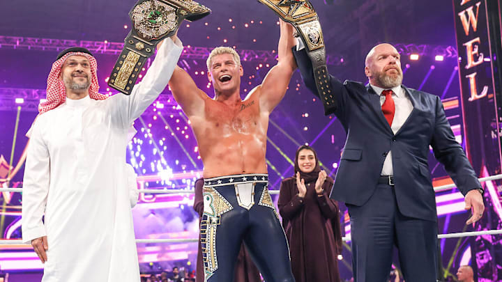 Cody Rhodes after winning the WWE Crown Jewel Championship