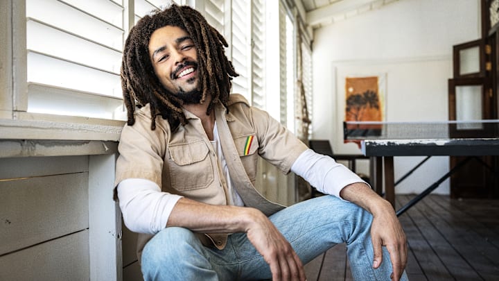 Kinglsey Ben-Adir as “Bob Marley” in Bob Marley: One Love from Paramount Pictures.