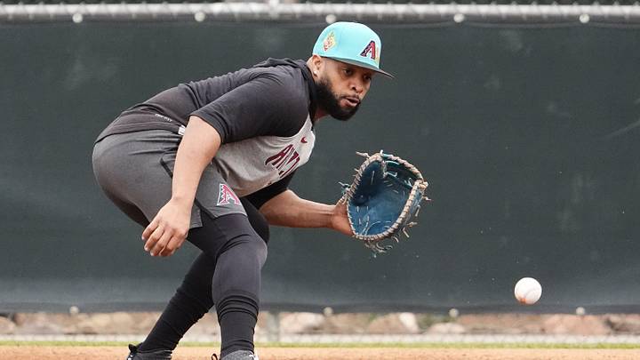 Arizona Diamondbacks Carlos Santana during spring training workouts at Salt River Fields on Feb. 13, 2026, Scottsdale.