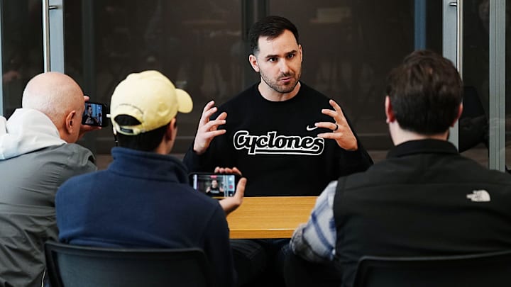 Iowa State defensive coordinator Jesse Bobbit talks to media during the football defensive coaches media opportunity at the university’s Stark Performance Center on Feb. 13, 2026, in Ames, Iowa. Iowa State defensive coordinator Jesse Bobbit talks to media during the football defensive coaches media opportunity at the university’s Stark Performance Center on Feb. 13, 2026, in Ames, Iowa.