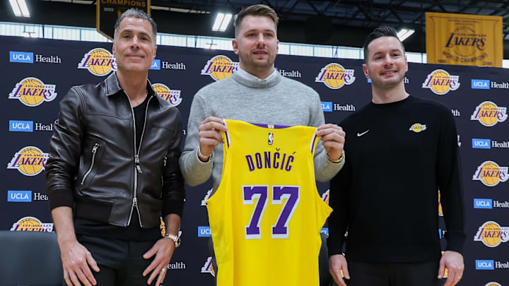 Los Angeles Lakers Introduce Luka Doncic, Maxi Kleber & Markieff Morris