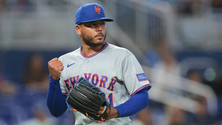 May 23, 2026; Miami, Florida, USA; New York Mets starting pitcher Freddy Peralta (51) reacts against the Miami Marlins during the fifth inning at loanDepot Park. Mandatory Credit: Sam Navarro-Imagn Images May 23, 2026; Miami, Florida, USA; New York Mets starting pitcher Freddy Peralta (51) reacts against the Miami Marlins during the fifth inning at loanDepot Park. Mandatory Credit: Sam Navarro-Imagn Images