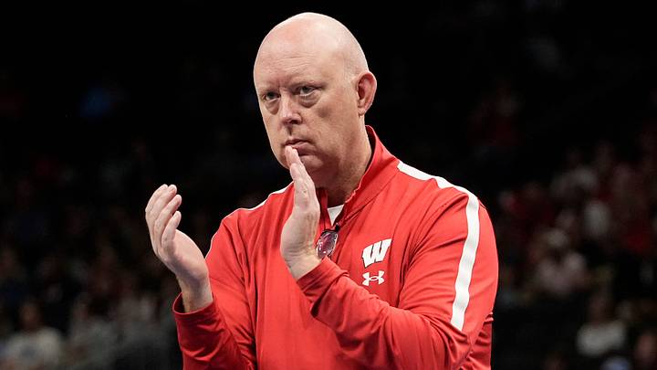 Wisconsin Badgers head coach Kelly Sheffield is seen during the second set of the match on Wednesday September 17, 2025 at Fiserv Forum in Milwaukee, Wisconsin.
