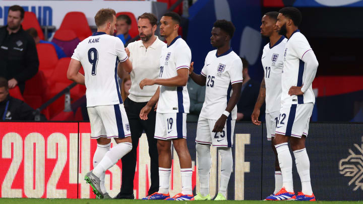 Bukayo Saka, Harry Kane, Gareth Southgate, Trent Alexander-Arnold, Ivan Toney and Joe Gomez