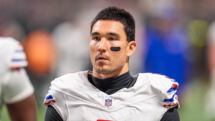 Buffalo Bills safety Taylor Rapp on the field at Mercedes-Benz Stadium. Mandatory Credit: Dale Zanine-Imagn Images Buffalo Bills safety Taylor Rapp on the field at Mercedes-Benz Stadium. Mandatory Credit: Dale Zanine-Imagn Images