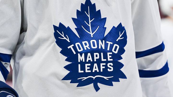 Jan 18, 2025; Montreal, Quebec, CAN; View of a Toronto Maple Leafs logo on a jersey worn by a member of the team during the second period at Bell Centre. Jan 18, 2025; Montreal, Quebec, CAN; View of a Toronto Maple Leafs logo on a jersey worn by a member of the team during the second period at Bell Centre.