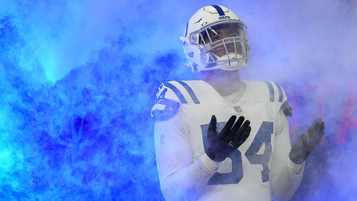 Colts DE Dayo Odeyingbo takes the field ahead of a game against the Titans. Christine Tannous/USA Today Network Imagn Images Colts DE Dayo Odeyingbo takes the field ahead of a game against the Titans. Christine Tannous/USA Today Network Imagn Images