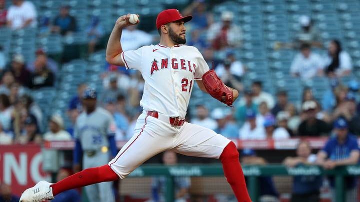 Aug 14, 2026; Anaheim, California, USA; Los Angeles Angels pitcher Grayson Rodriguez (21) pitches during the first inning against the Kansas City Royals at Angel Stadium. Mandatory Credit: Kiyoshi Mio-Imagn Images Aug 14, 2026; Anaheim, California, USA; Los Angeles Angels pitcher Grayson Rodriguez (21) pitches during the first inning against the Kansas City Royals at Angel Stadium. Mandatory Credit: Kiyoshi Mio-Imagn Images