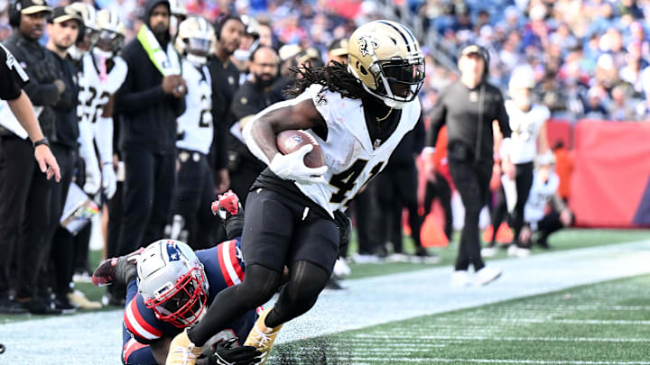 Alvin Kamara became the Saints' all-time leading TD scorer in Sunday's win over the Patriots