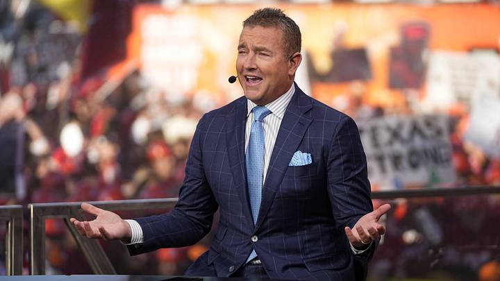 Kirk Herbstreit speaks on the set of ESPN College GameDay Kirk Herbstreit speaks on the set of ESPN College GameDay