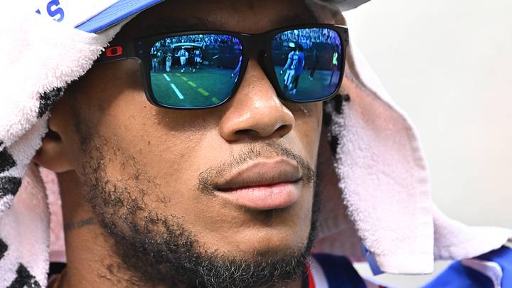Aug 22, 2026; Cleveland, Ohio, USA; Buffalo Bills wide receiver DJ Moore (2) leaves the field after the game between the Cleveland Browns and the Bills at Huntington Bank Field. Mandatory Credit: Ken Blaze-Imagn Images