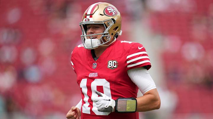 Sep 20, 2026; Santa Clara, California, USA; San Francisco 49ers quarterback Mac Jones (10) warms up prior to the game against the Miami Dolphins at Levi's Stadium. Mandatory Credit: Cary Edmondson-Imagn Images Sep 20, 2026; Santa Clara, California, USA; San Francisco 49ers quarterback Mac Jones (10) warms up prior to the game against the Miami Dolphins at Levi's Stadium. Mandatory Credit: Cary Edmondson-Imagn Images