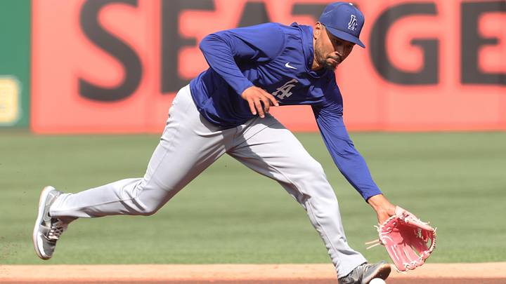 Jun 10, 2026; Pittsburgh, Pennsylvania, USA; Los Angeles Dodgers shortstop Mookie Betts (50) takes ground balls to warm up before the game against the Pittsburgh Pirates at PNC Park. Mandatory Credit: Charles LeClaire-Imagn Images