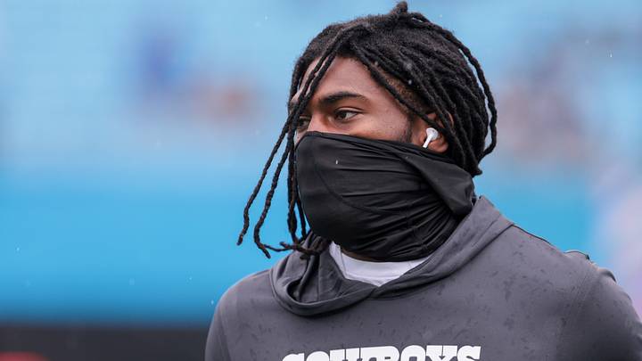 Dallas Cowboys cornerback Trevon Diggs warms up before the game against the Carolina Panthers at Bank of America Stadium. Dallas Cowboys cornerback Trevon Diggs warms up before the game against the Carolina Panthers at Bank of America Stadium.