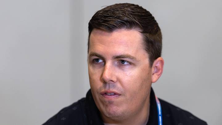 Mar 30, 2026; Phoenix, AZ, USA; New Orleans Saints head coach Kellen Moore during the 2026 NFL Annual League Meeting at the Arizona Biltmore. Mandatory Credit: Mark J. Rebilas-Imagn Images