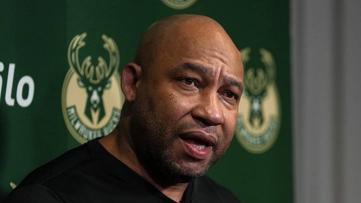 Milwaukee Bucks assistant coach Darvin Ham talks to media members before the game against the Sacramento Kings at Golden 1 Center on March 22, 2025. Milwaukee Bucks assistant coach Darvin Ham talks to media members before the game against the Sacramento Kings at Golden 1 Center on March 22, 2025.
