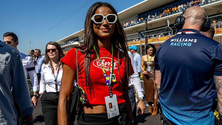 Gabby Thomas, Olympic Champion, at the 2024 Formula 1 United States Grand Prix at the Circuit of the Americas in Austin, Texas. Gabby Thomas, Olympic Champion, at the 2024 Formula 1 United States Grand Prix at the Circuit of the Americas in Austin, Texas.