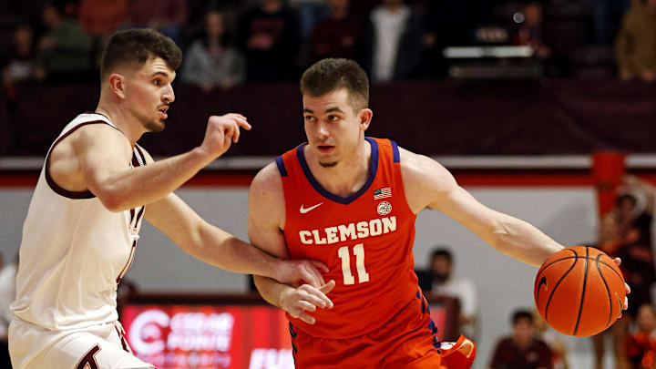 Jan 10, 2024; Blacksburg, Virginia, USA; Clemson Tigers guard Joseph Girard III