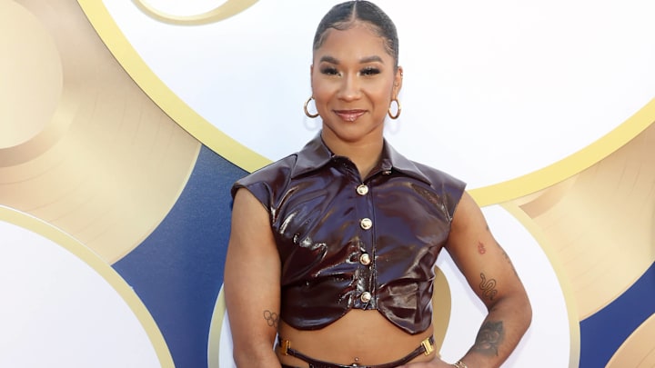 Olympic champion Jordan Chiles on the Gold Meets Golden 10th Anniversary Year Event red carpet. 