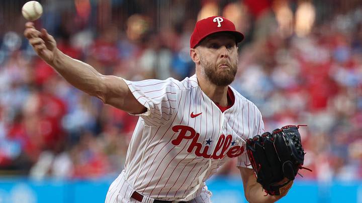 Aug 18, 2026; Philadelphia, Pennsylvania, USA; Philadelphia Phillies pitcher Zack Wheeler (45) throws a pitch against the Miami Marlins at Citizens Bank Park. Mandatory Credit: Bill Streicher-Imagn Images Aug 18, 2026; Philadelphia, Pennsylvania, USA; Philadelphia Phillies pitcher Zack Wheeler (45) throws a pitch against the Miami Marlins at Citizens Bank Park. Mandatory Credit: Bill Streicher-Imagn Images