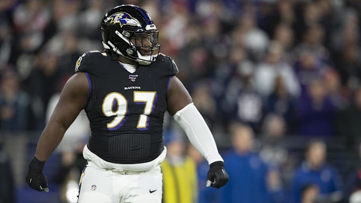 Baltimore Ravens defensive tackle Michael Pierce Baltimore Ravens defensive tackle Michael Pierce