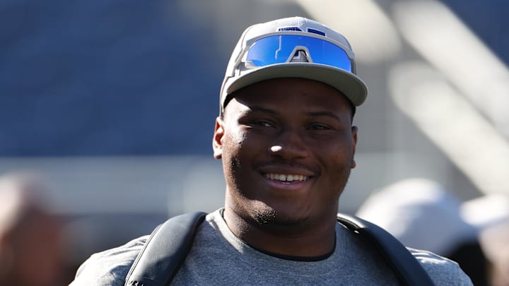 Feb 2, 2024; Orlando, FL, USA; Carolina Panthers lineman Derrick Brown (95) participates in the AFC Feb 2, 2024; Orlando, FL, USA; Carolina Panthers lineman Derrick Brown (95) participates in the AFC