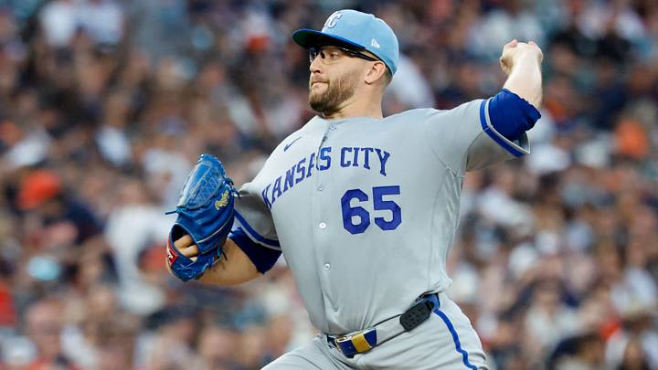 Jul 24, 2026; Detroit, Michigan, USA; Kansas City Royals pitcher Noah Cameron (65) pitches in the eighth inning against the Detroit Tigers at Comerica Park. Mandatory Credit: Rick Osentoski-Imagn Images Jul 24, 2026; Detroit, Michigan, USA; Kansas City Royals pitcher Noah Cameron (65) pitches in the eighth inning against the Detroit Tigers at Comerica Park. Mandatory Credit: Rick Osentoski-Imagn Images