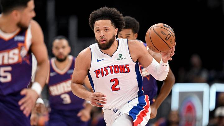 Oct 5, 2026; Detroit, Michigan, USA; Detroit Pistons guard Cade Cunningham (2) takes the ball up the court against the Phoenix Suns in the first quarter at Little Caesars Arena. Mandatory Credit: Lon Horwedel-Imagn Images Oct 5, 2026; Detroit, Michigan, USA; Detroit Pistons guard Cade Cunningham (2) takes the ball up the court against the Phoenix Suns in the first quarter at Little Caesars Arena. Mandatory Credit: Lon Horwedel-Imagn Images