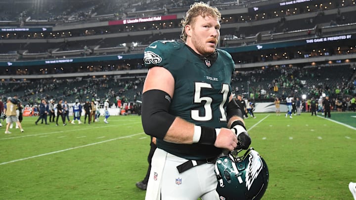 Sep 4, 2025; Philadelphia, Pennsylvania, USA; Philadelphia Eagles center Cam Jurgens (51) against the Dallas Cowboys at Lincoln Financial Field. Mandatory Credit: Eric Hartline-Imagn Images Sep 4, 2025; Philadelphia, Pennsylvania, USA; Philadelphia Eagles center Cam Jurgens (51) against the Dallas Cowboys at Lincoln Financial Field. Mandatory Credit: Eric Hartline-Imagn Images