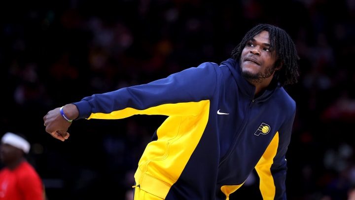 Dec 26, 2023; Houston, Texas, USA; Indiana Pacers forward Jarace Walker (5) during the game against the Houston Rockets at Toyota Center. Mandatory Credit: Erik Williams-USA TODAY Sports
