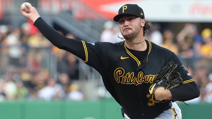 Jun 9, 2026; Pittsburgh, Pennsylvania, USA;  Pittsburgh Pirates starting pitcher Paul Skenes (30) pitches against the Los Angeles Dodgers during the fifth inning at PNC Park. Mandatory Credit: Charles LeClaire-Imagn Images