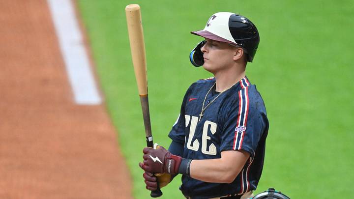 Jun 26, 2026: Cleveland Guardians designated hitter Cooper Ingle (30) stands at the plate in the first inning against the Seattle Mariners at Progressive Field. Credit: David Richard-Imagn Images