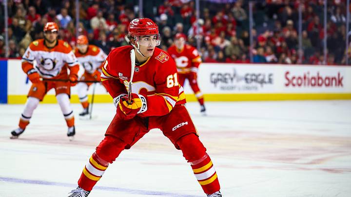 Aydar Suniev of the Calgary Flames