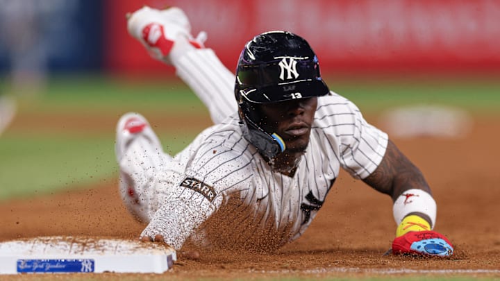 Yankees second baseman Jazz Chisholm Jr. is on pace to fall well short of his stated 50–50 goal for 2026.