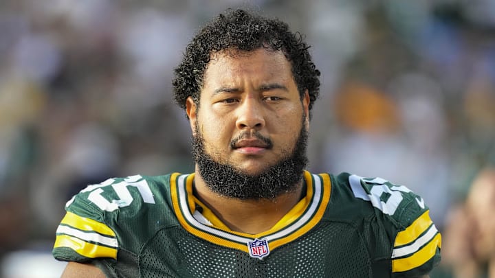 Green Bay Packers guard Aaron Banks