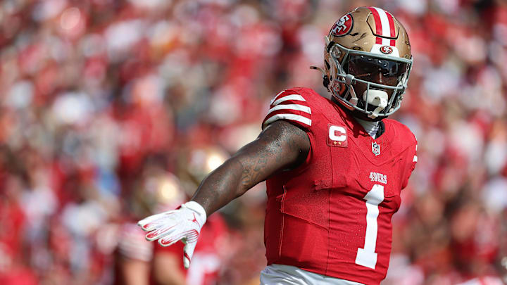 San Francisco 49ers wide receiver Samuel Sr. against the Tampa Bay Buccaneers during the first half at Raymond James Stadium. 