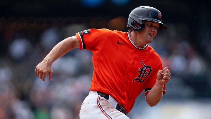 Sep 12, 2026; Detroit, Michigan, USA; Detroit Tigers right fielder Brett Callahan runs towards home on an RBI double by second baseman Hao-Yu Lee in the fourth inning of a game against the Colorado Rockies at Comerica Park. Mandatory Credit: Josh Boland-USA TODAY Network via Imagn Images Sep 12, 2026; Detroit, Michigan, USA; Detroit Tigers right fielder Brett Callahan runs towards home on an RBI double by second baseman Hao-Yu Lee in the fourth inning of a game against the Colorado Rockies at Comerica Park. Mandatory Credit: Josh Boland-USA TODAY Network via Imagn Images