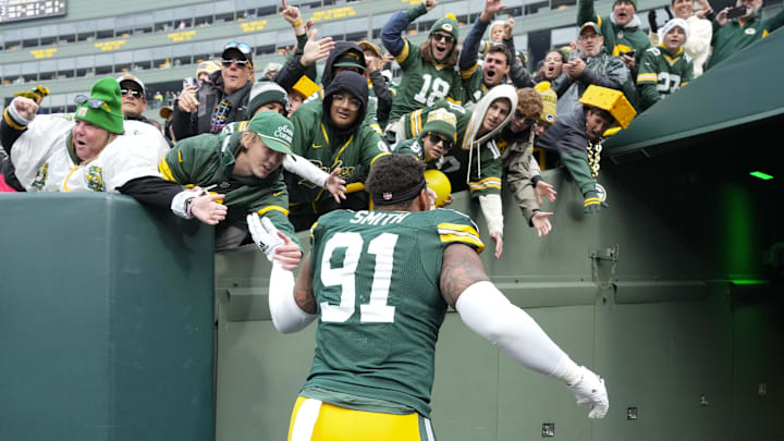 Green Bay Packers defensive lineman Preston Smith (91) following the game against the Arizona Cardinals at Lambeau Field.