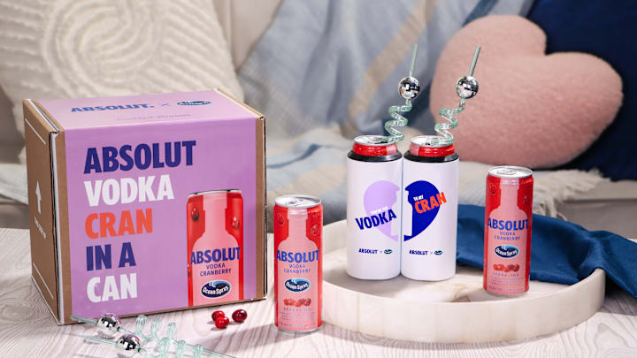Absolut Vodka, Ocean Spray Cranberry Juice, Vodka Cranberry ready to drink canned cocktail