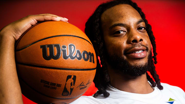 Sep 29, 2025; Cleveland, OH, USA; Cleveland Cavaliers guard Darius Garland (10) during media day at Rocket Arena. Mandatory Credit: Ken Blaze-Imagn Images Sep 29, 2025; Cleveland, OH, USA; Cleveland Cavaliers guard Darius Garland (10) during media day at Rocket Arena. Mandatory Credit: Ken Blaze-Imagn Images
