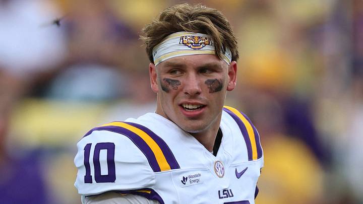 Sep 26, 2026; Baton Rouge, Louisiana, USA; LSU Tigers quarterback Sam Leavitt (10) looks on prior to the game against the Texas A&M Aggies at Tiger Stadium. Mandatory Credit: Stephen Lew-Imagn Images Sep 26, 2026; Baton Rouge, Louisiana, USA; LSU Tigers quarterback Sam Leavitt (10) looks on prior to the game against the Texas A&M Aggies at Tiger Stadium. Mandatory Credit: Stephen Lew-Imagn Images