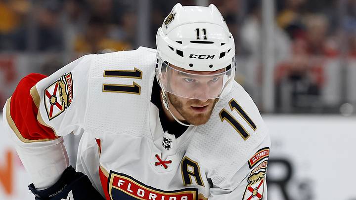 Florida Panthers Jonathan Huberdeau (11) during the first period against the Boston Bruins at TD Garden. Mandatory Credit: Winslow Townson-USA TODAY Sports