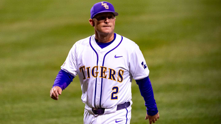 Tigers Herad Coach Jay Johnson as the LSU Tigers take on the Vanderbilt Commodores at Alex Box Tigers Herad Coach Jay Johnson as the LSU Tigers take on the Vanderbilt Commodores at Alex Box