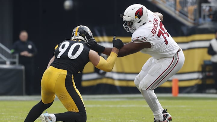 Dec 3, 2023; Pittsburgh, Pennsylvania, USA;  Arizona Cardinals offensive tackle Paris Johnson Jr.