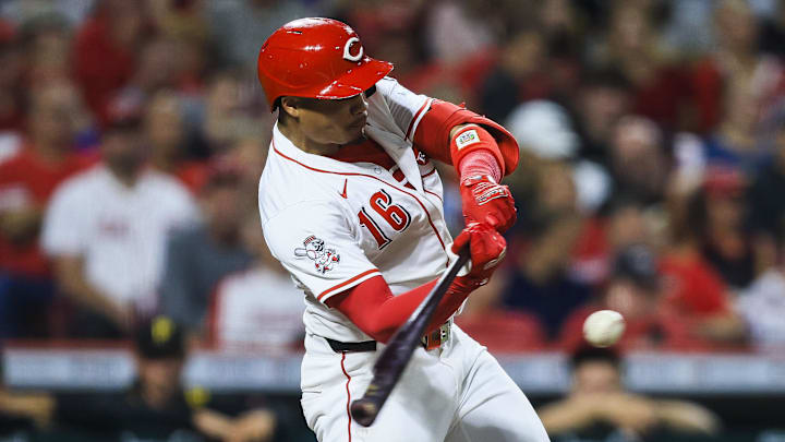 Cincinnati Reds outfielder Noelvi Marte (16) hits an inside-the-park home run