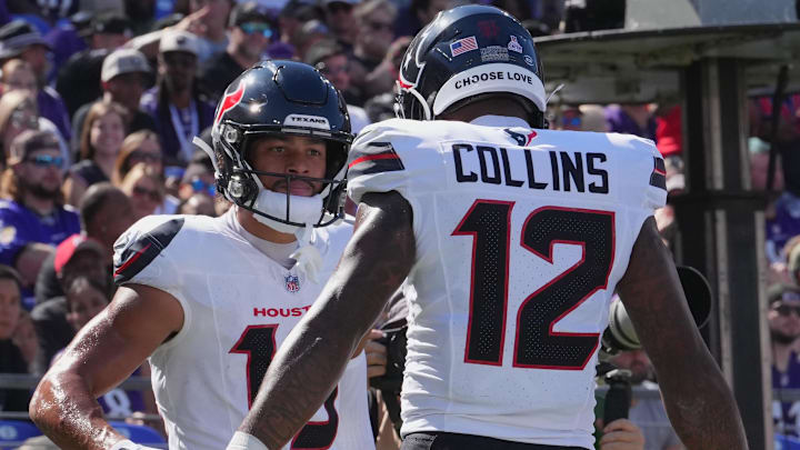 Xavier Hutchinson and Nico Collins both found the end zone in the Houston Texans' 44-10 win over the Baltimore Ravens, but only one of them 'blacked out' after a score