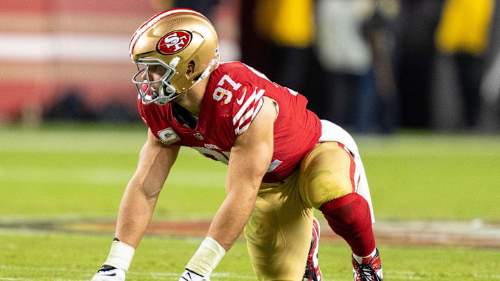 November 13, 2022; Santa Clara, California, USA; San Francisco 49ers defensive end Nick Bosa (97)