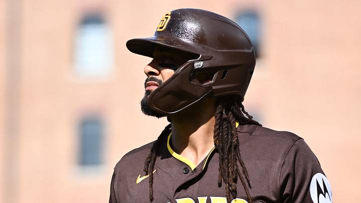 Jun 13, 2026; Baltimore, Maryland, USA; San Diego Padres second baseman Fernando Tatis Jr. (23) looks on during the second inning against the Baltimore Orioles at Oriole Park at Camden Yards. Mandatory Credit: James A. Pittman-Imagn Images Jun 13, 2026; Baltimore, Maryland, USA; San Diego Padres second baseman Fernando Tatis Jr. (23) looks on during the second inning against the Baltimore Orioles at Oriole Park at Camden Yards. Mandatory Credit: James A. Pittman-Imagn Images