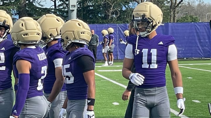 Freshman receiver Jordan Clay at his first Husky spring practice. 