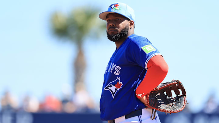 Toronto Blue Jays first baseman Vladimir Guerrero Jr. (27) looks on.